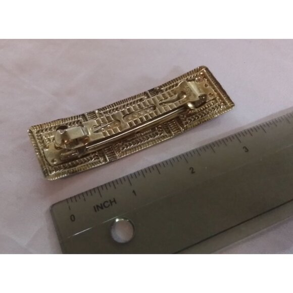 Vintage Silver Tone Hair Barrette With Intricate Swirl Pattern & Secure Clasp - Picture 2 of 3